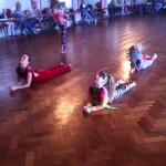 Girls stretching